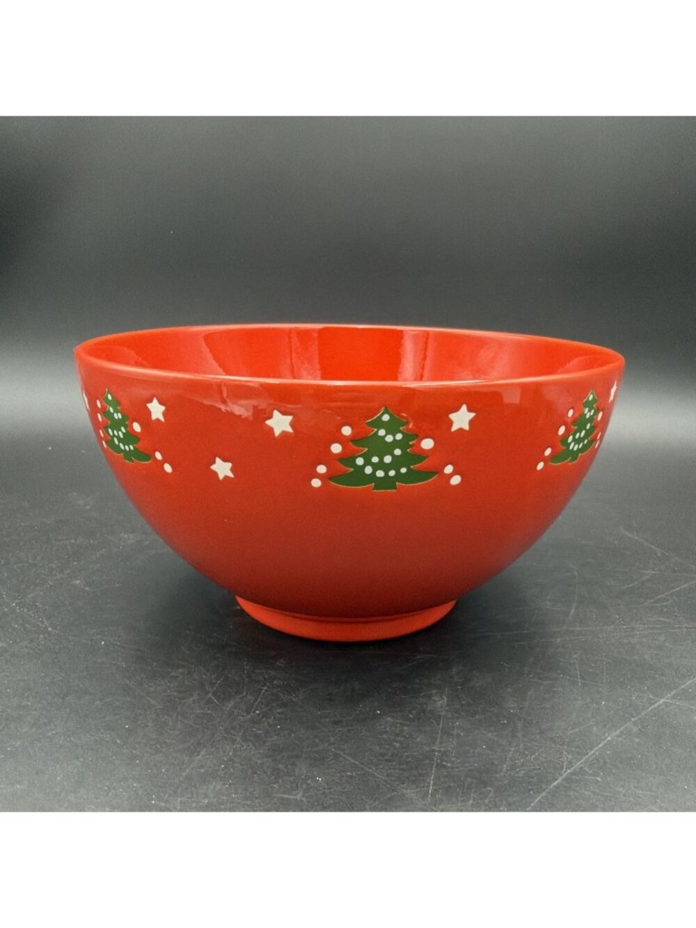 Waechtersbach Christmas Tree 9"x4-3/4" Mixing Bowl Footed Red Germany